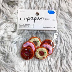 The Paper Studio Donut Embellishments 6 pack